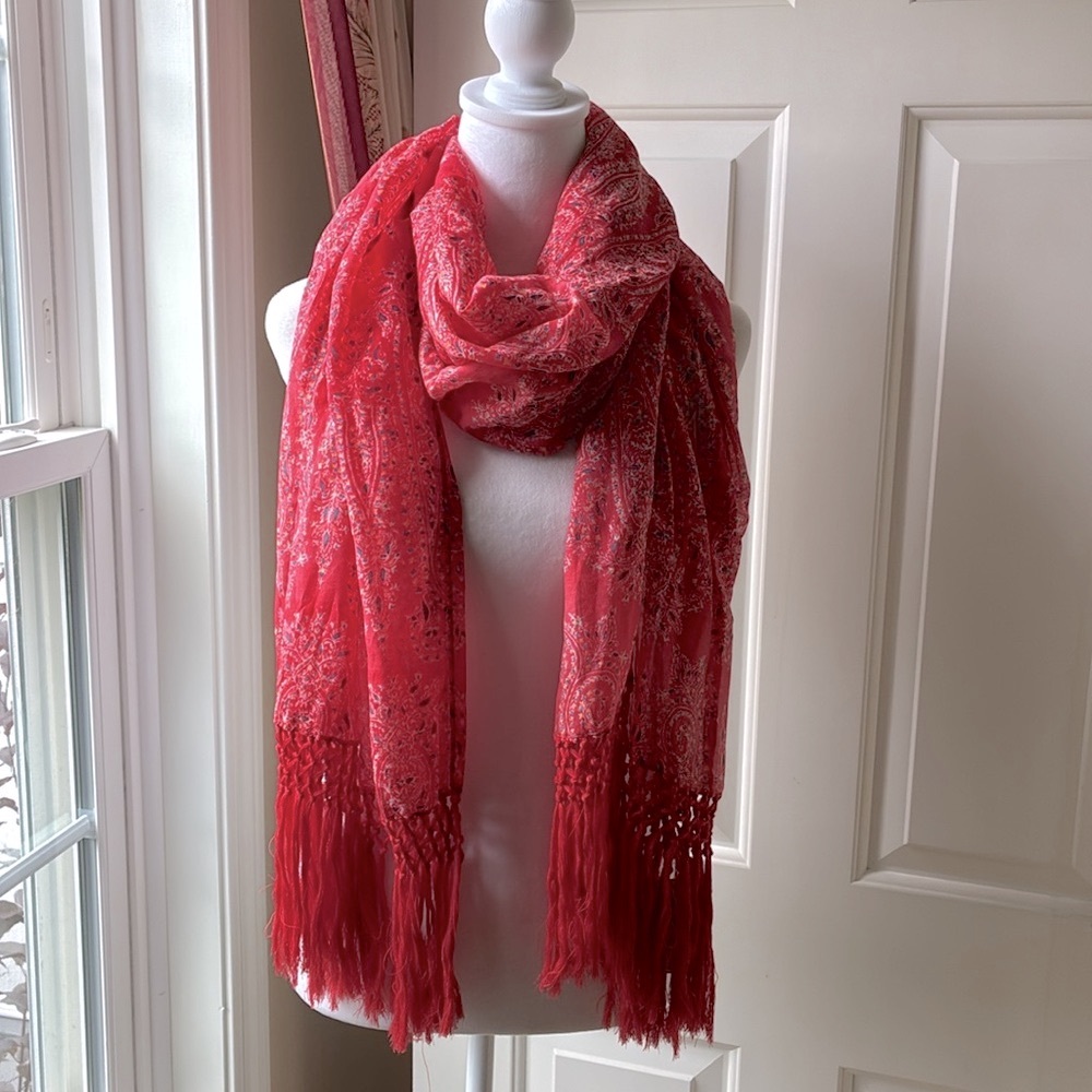 Lucky Brand Lightweight Scarf Red NWT